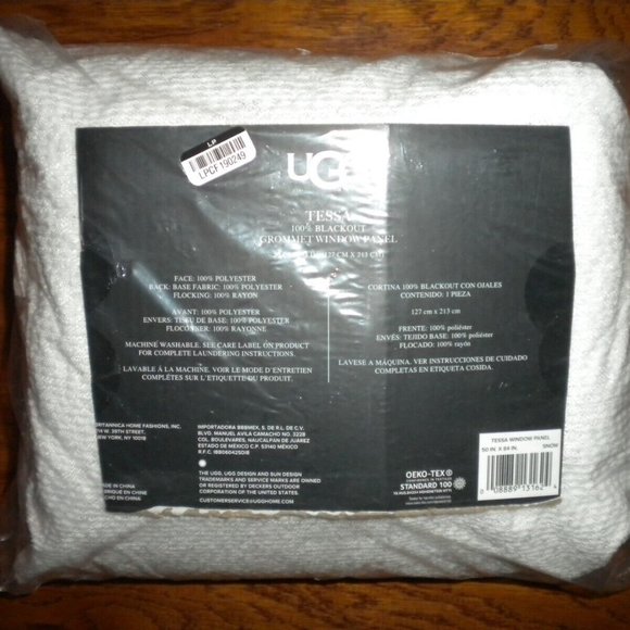 UGG Accents Ugg Tessa 84inch Grommet 0 Blackout Curtain In Snow